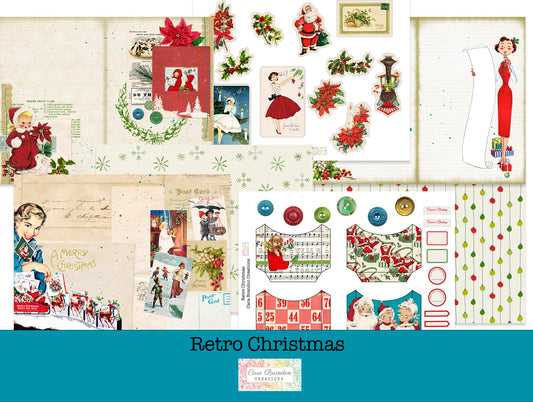 Retro Christmas Junk Journal Kit