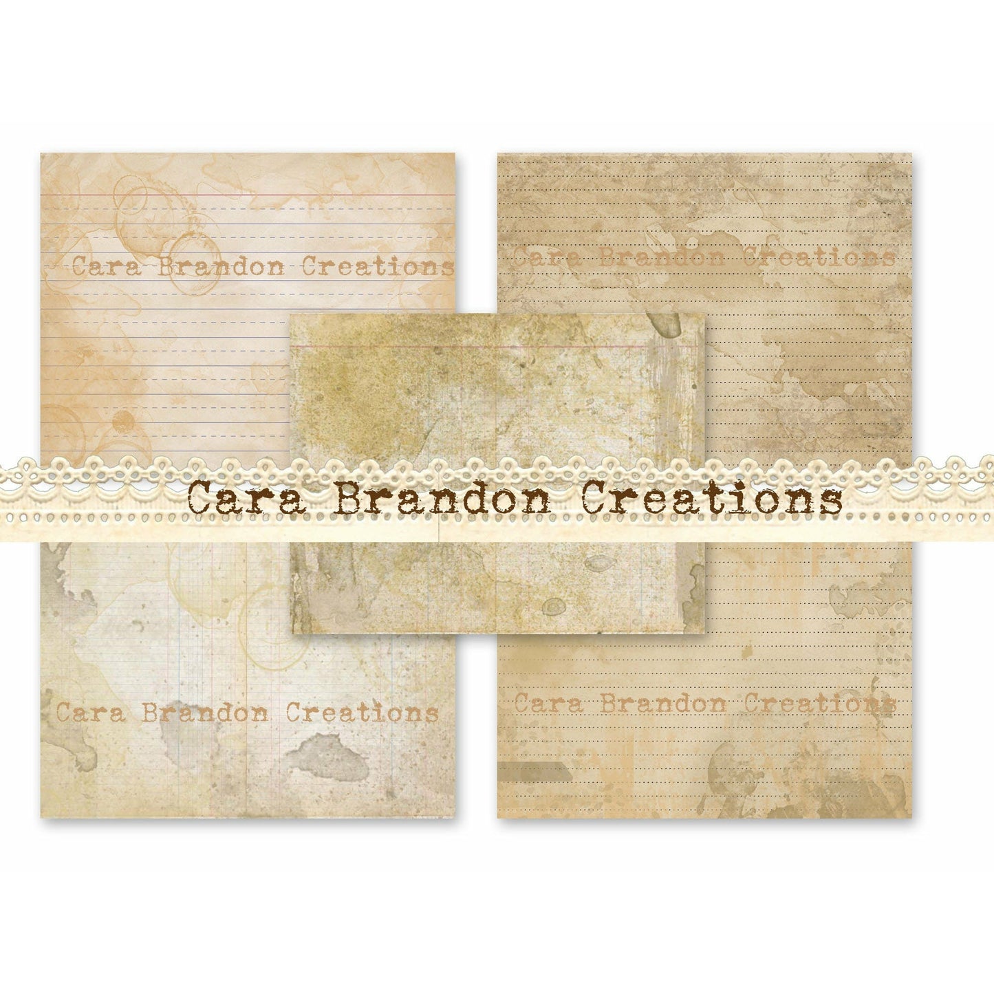 Grungy lined Paper junk journal kit