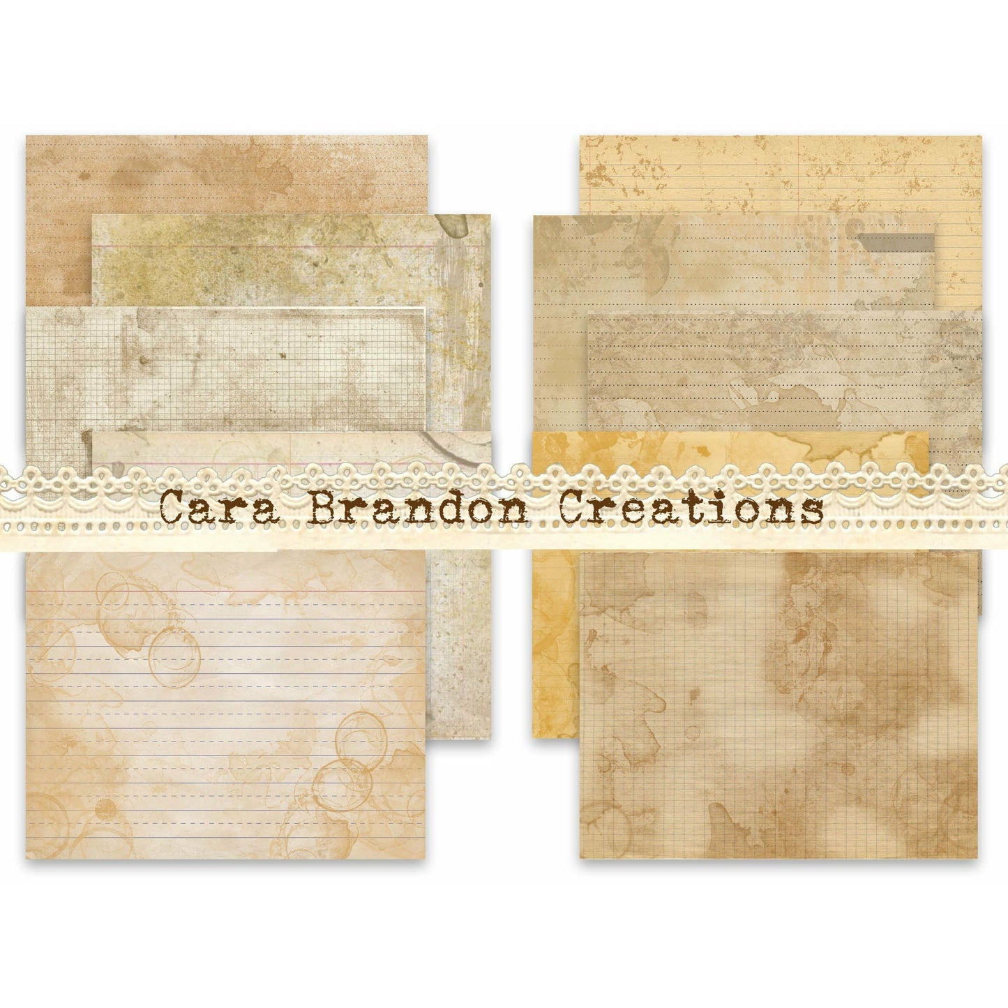 Grungy lined Paper junk journal kit