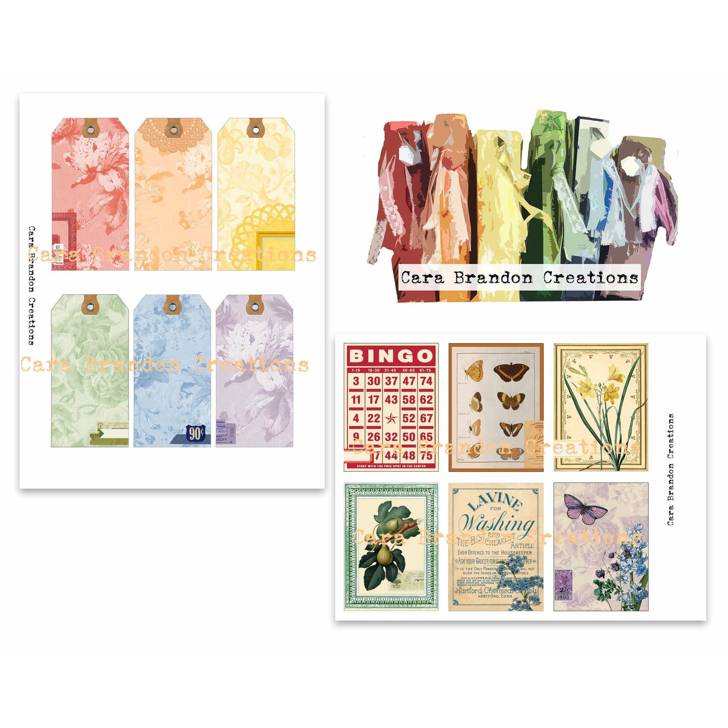 Retro Rainbow Ephemera Kit