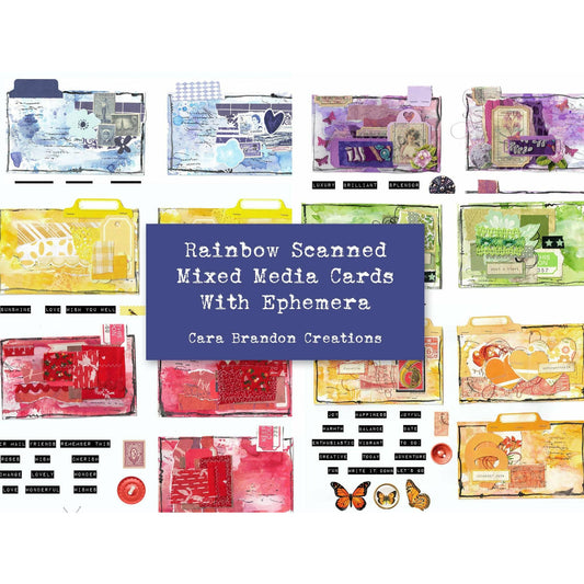 Rainbow Mixed Media Journaling Cards and Ephemera