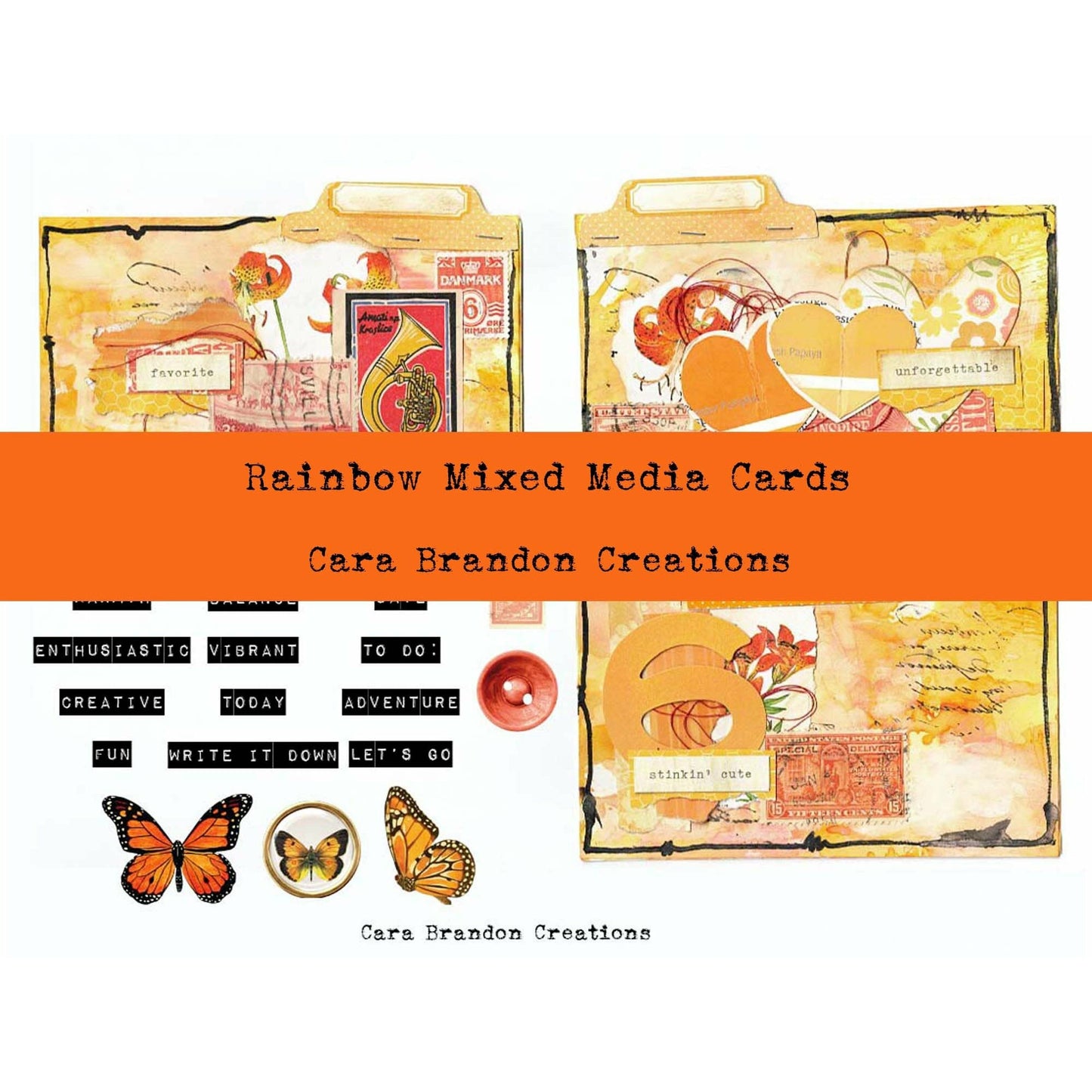 Rainbow Mixed Media Journaling Cards and Ephemera