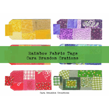 Rainbow Fabric Tags and Matching Coin Envelopes