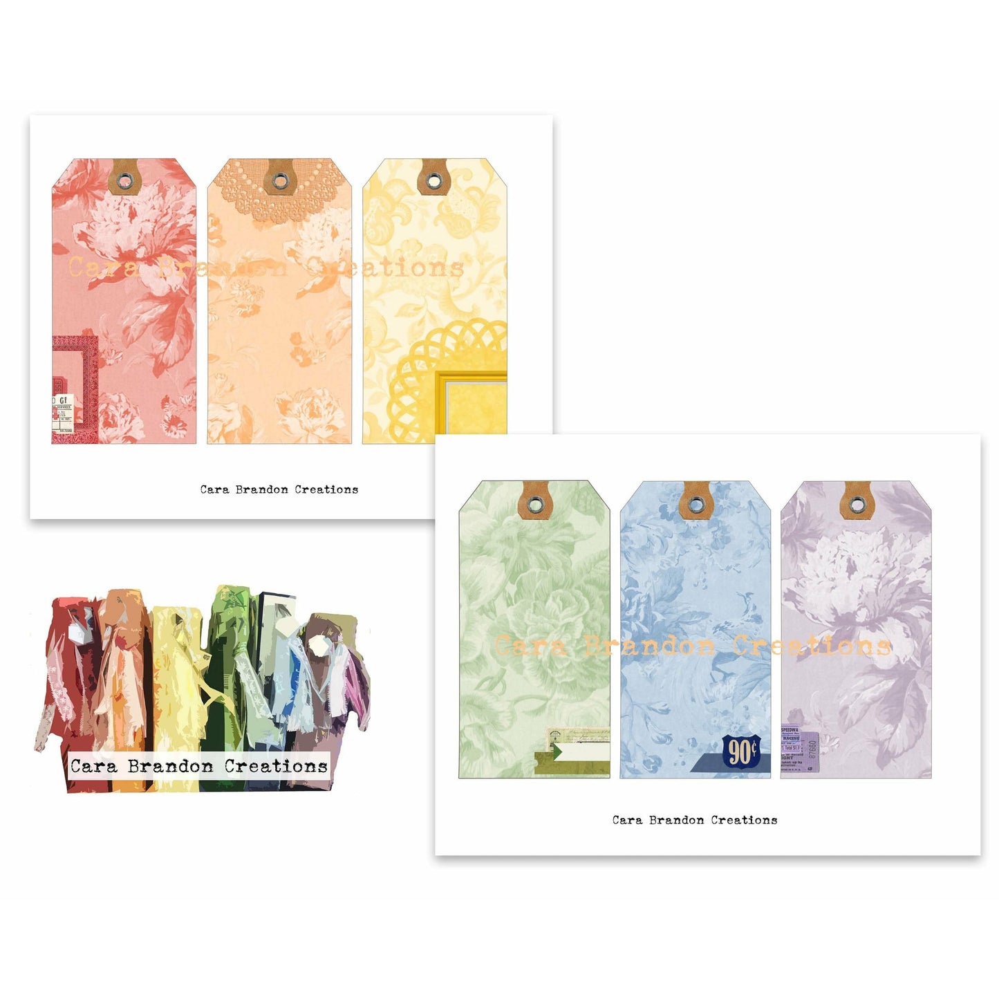 Retro Rainbow Ephemera Kit