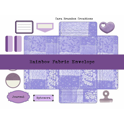 Rainbow Fabric Gusset Envelope and Ephemera