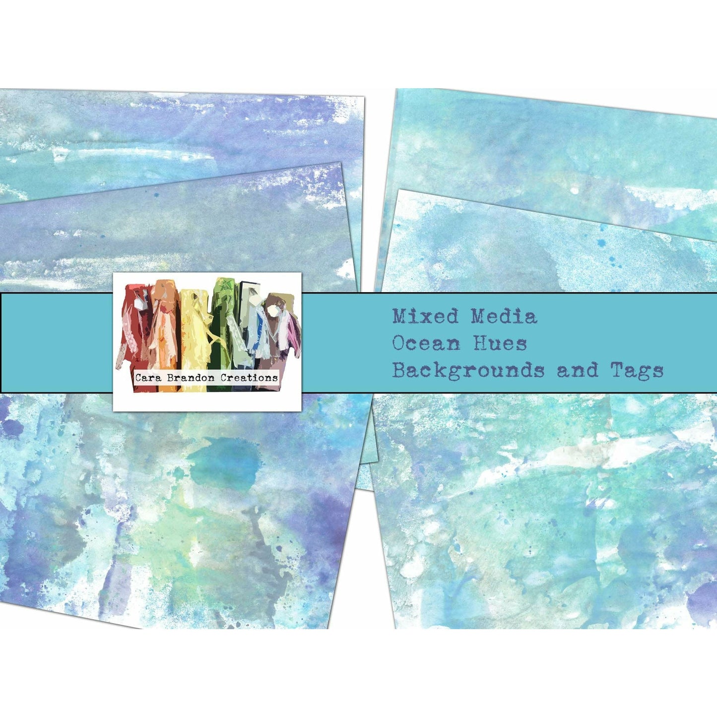 Ocean Hues Mixed Media Backgrounds
