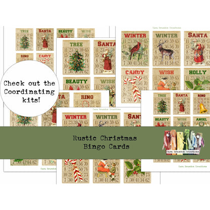 Rustic Christmas Button Cards