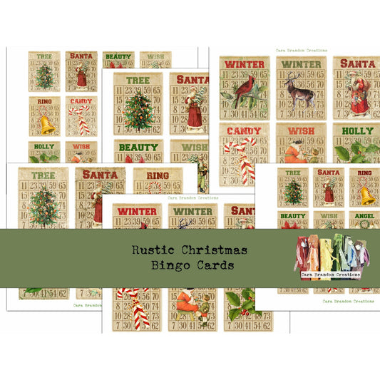 Rustic Christmas Bingo Cards