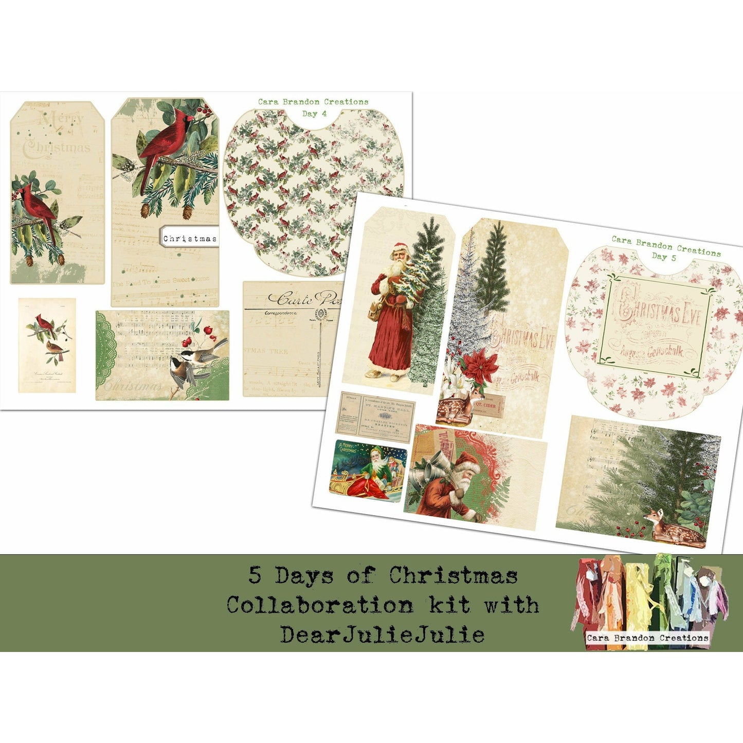 Rustic Christmas 5 Days of Christmas Collaboration kit with DearJulieJulie