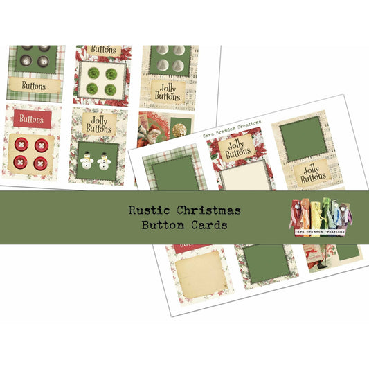Rustic Christmas Button Cards