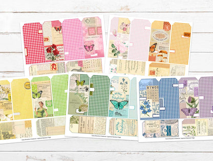Rainbow Layer Tags in cool and warm colors, Rainbow color ephemera
