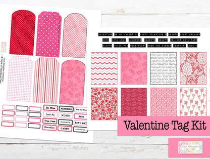 14 Days of Valentine Tags Junk Journal Kit