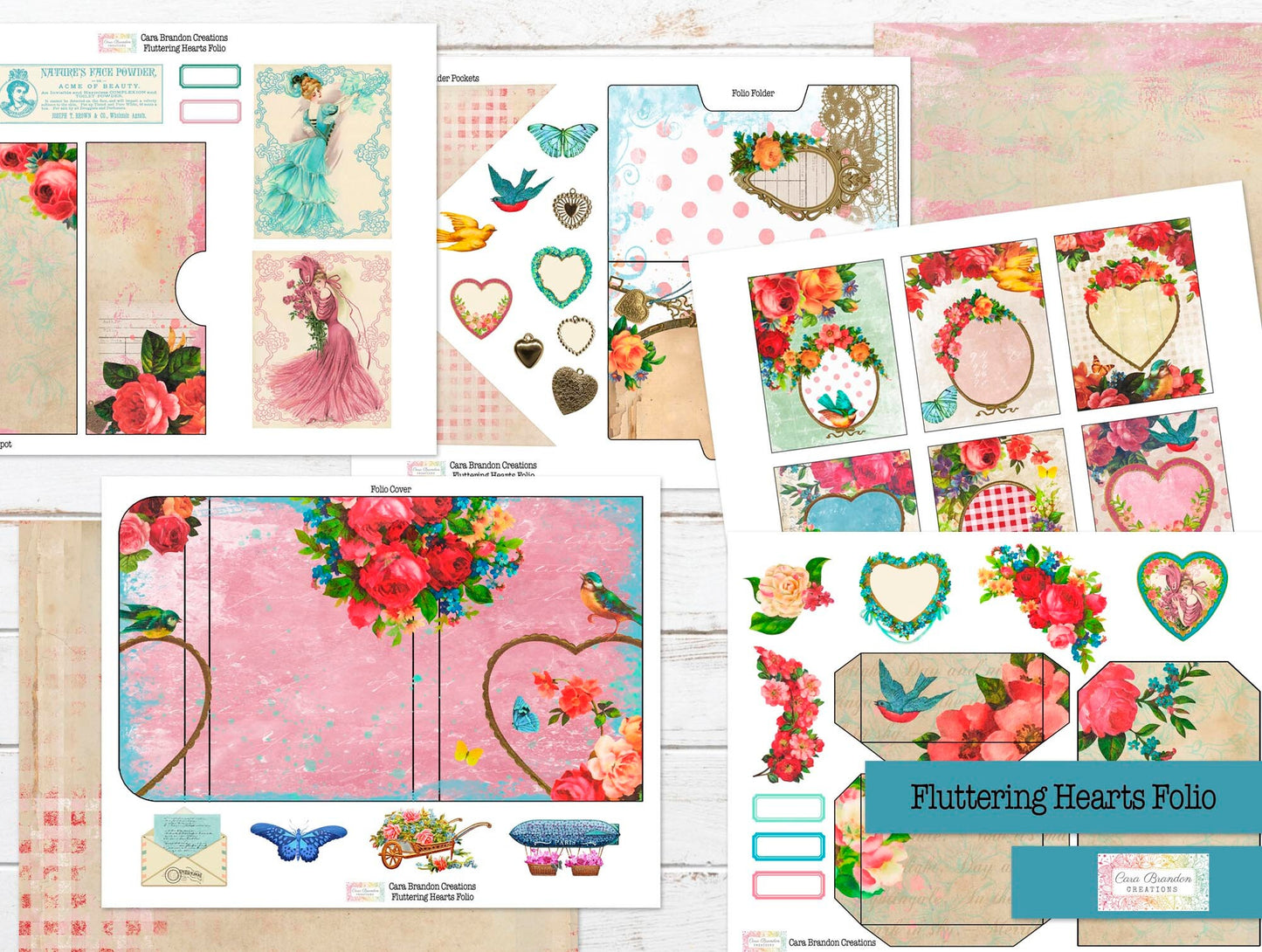 Fluttering Hearts Folio