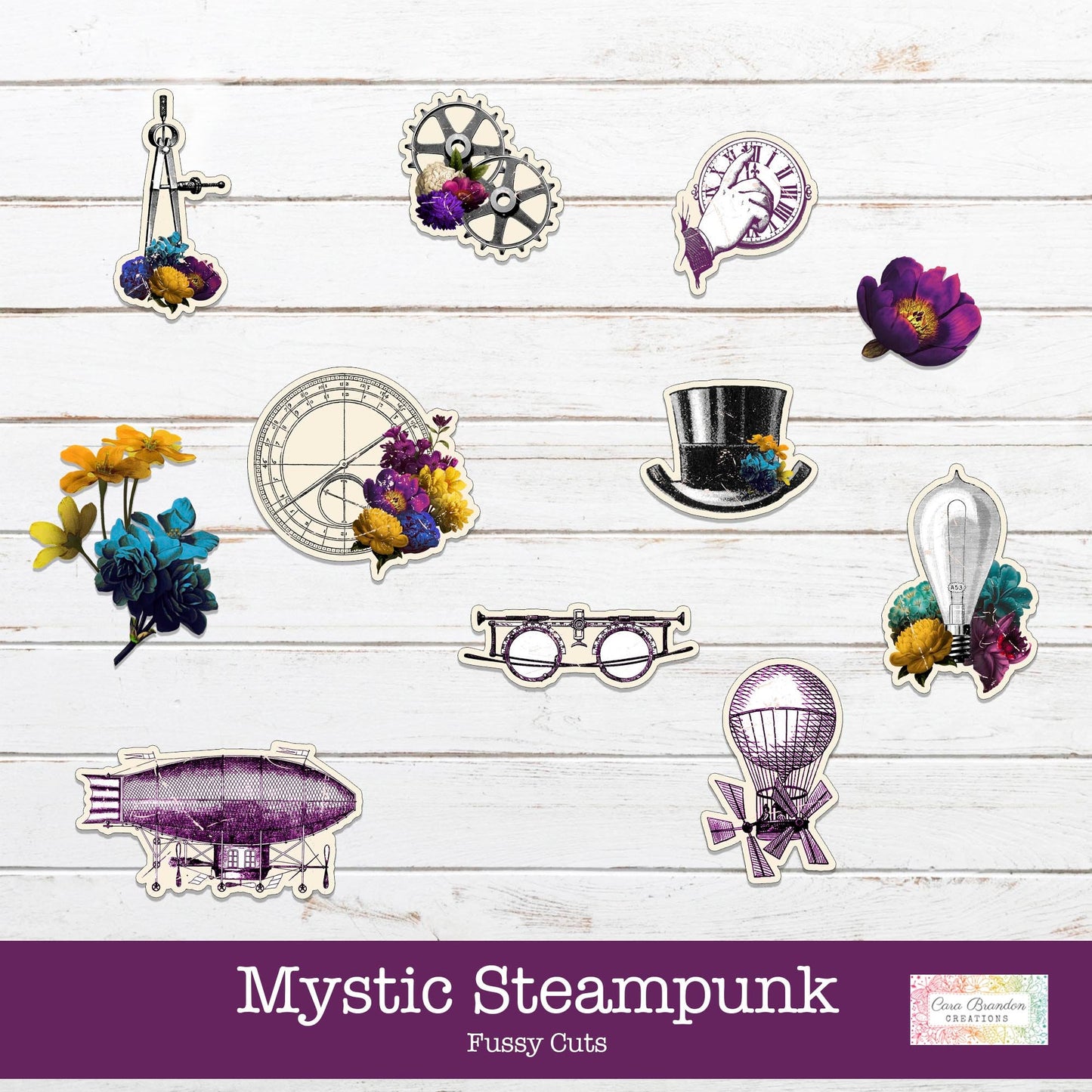 Mystic Steampunk Fussy Cuts and Ephemera