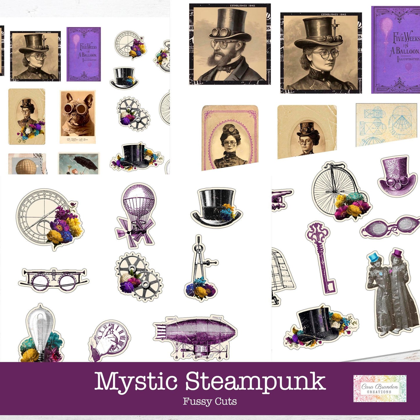 Mystic Steampunk Fussy Cuts and Ephemera