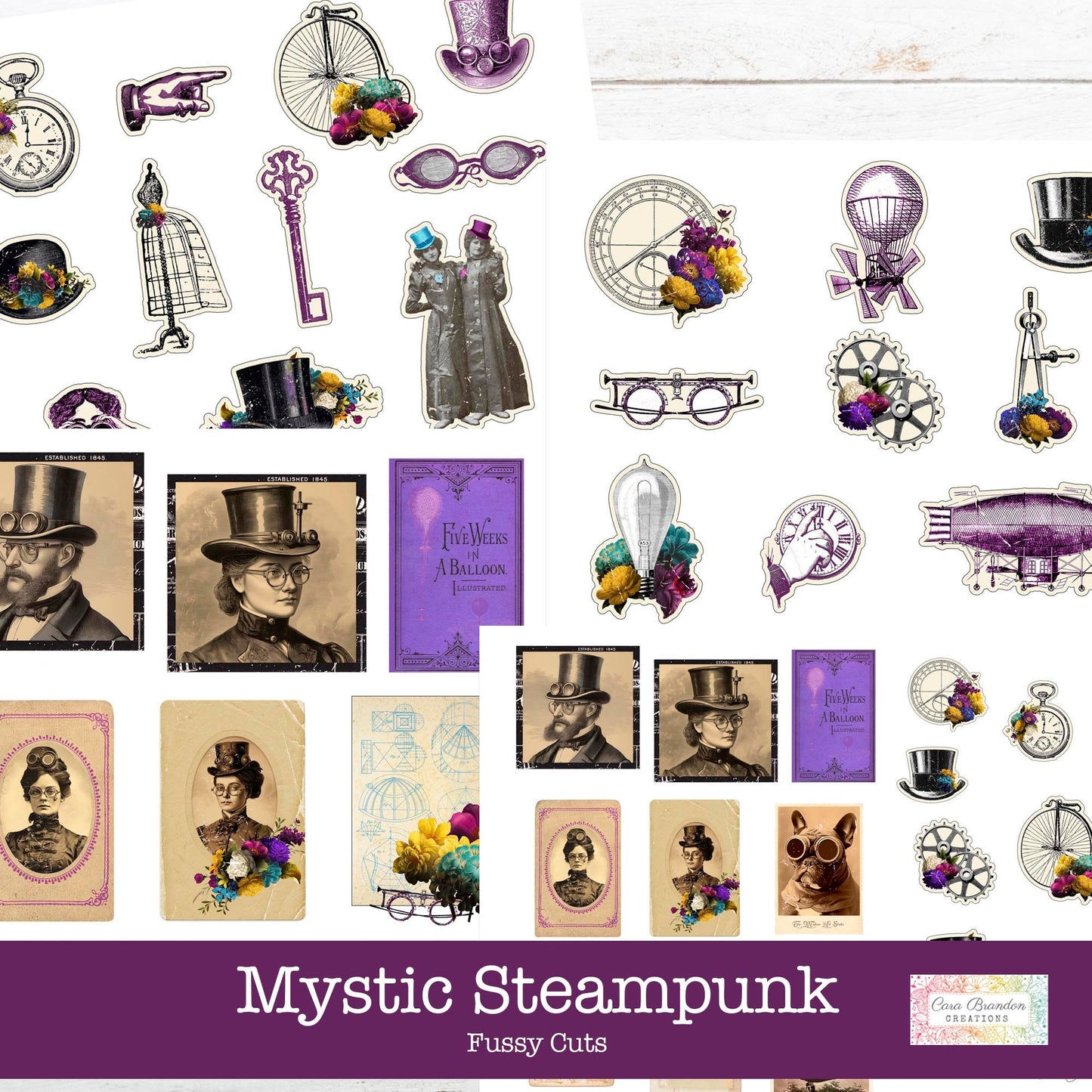 Mystic Steampunk Fussy Cuts and Ephemera