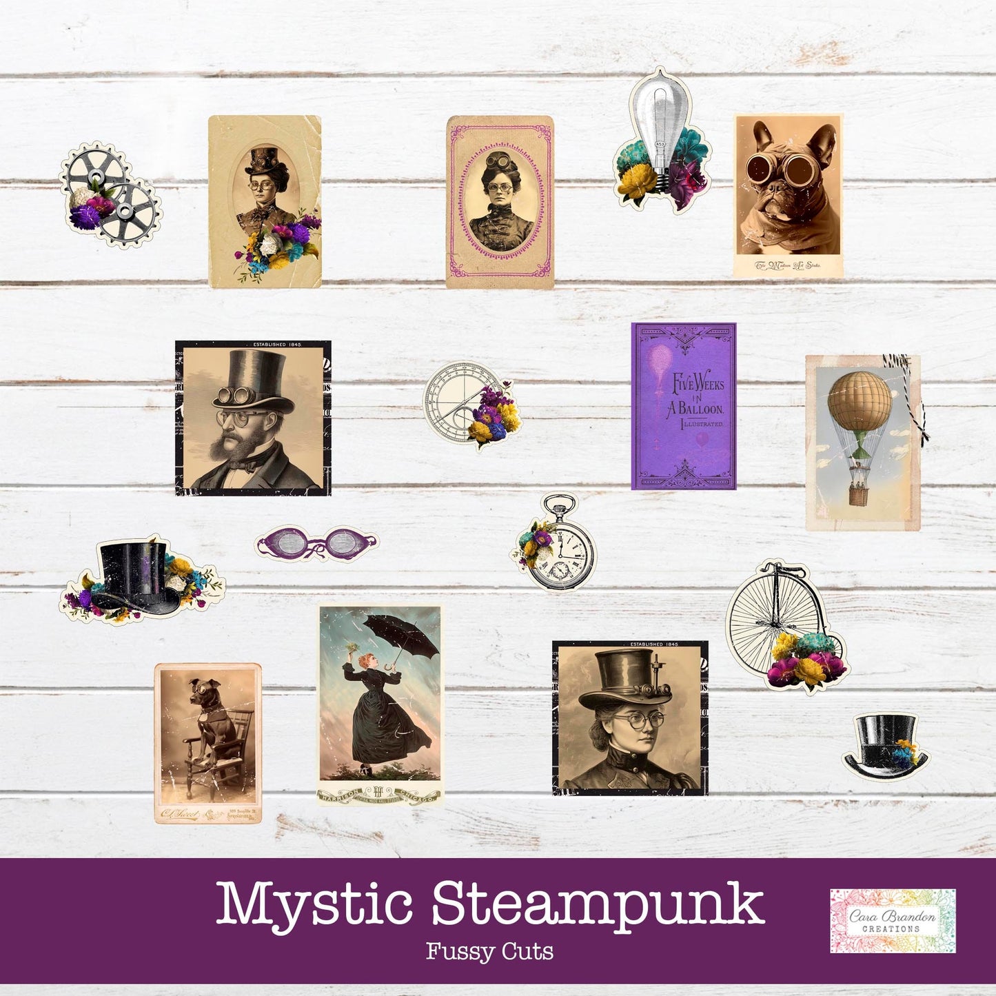 Mystic Steampunk Fussy Cuts and Ephemera