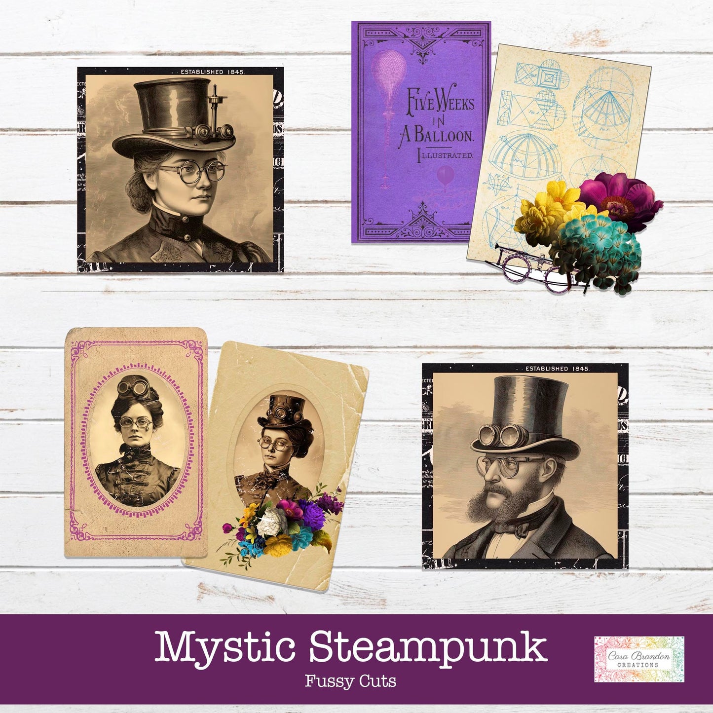 Mystic Steampunk Fussy Cuts and Ephemera