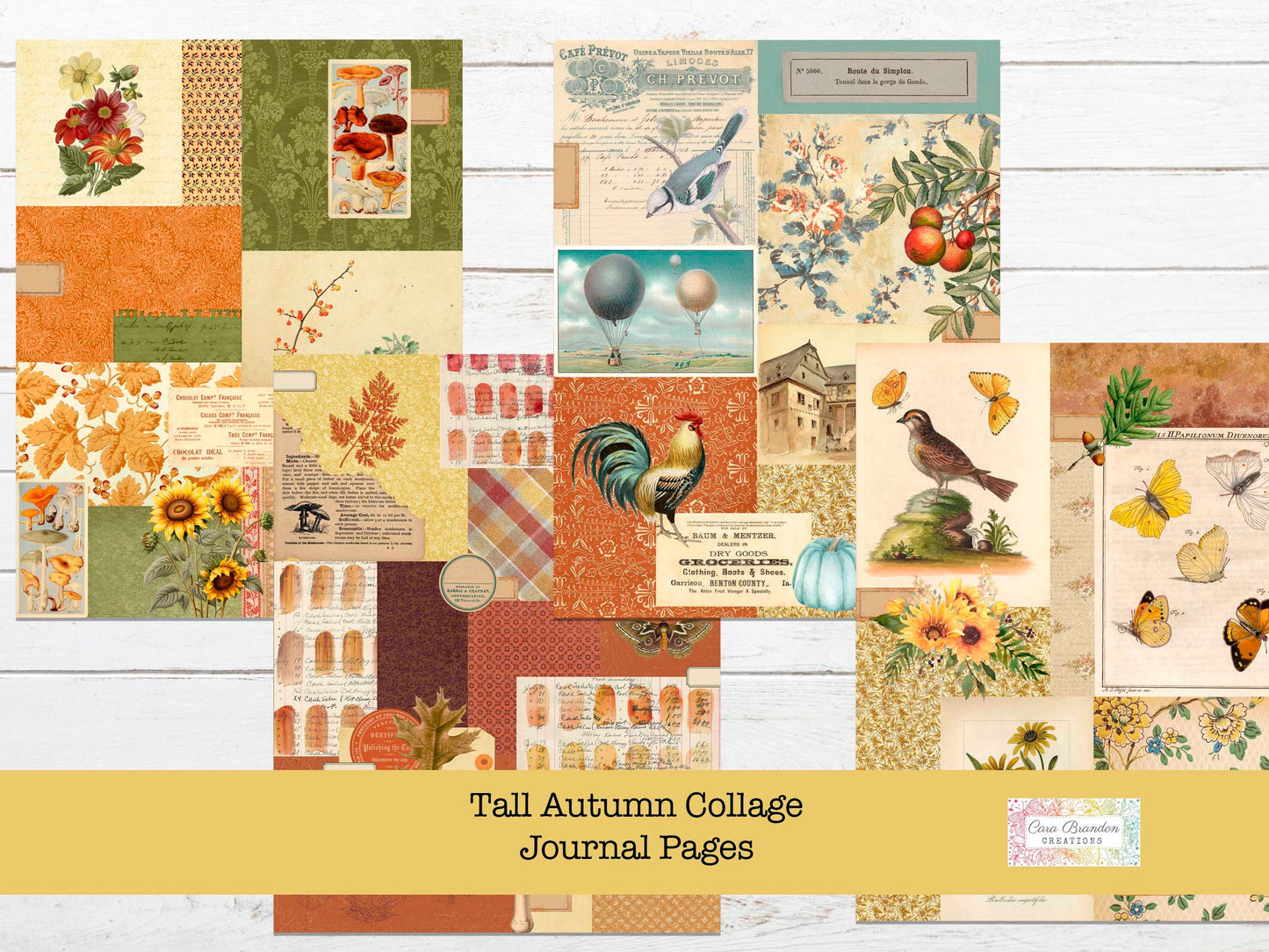 Tall Autumn Collage Pages