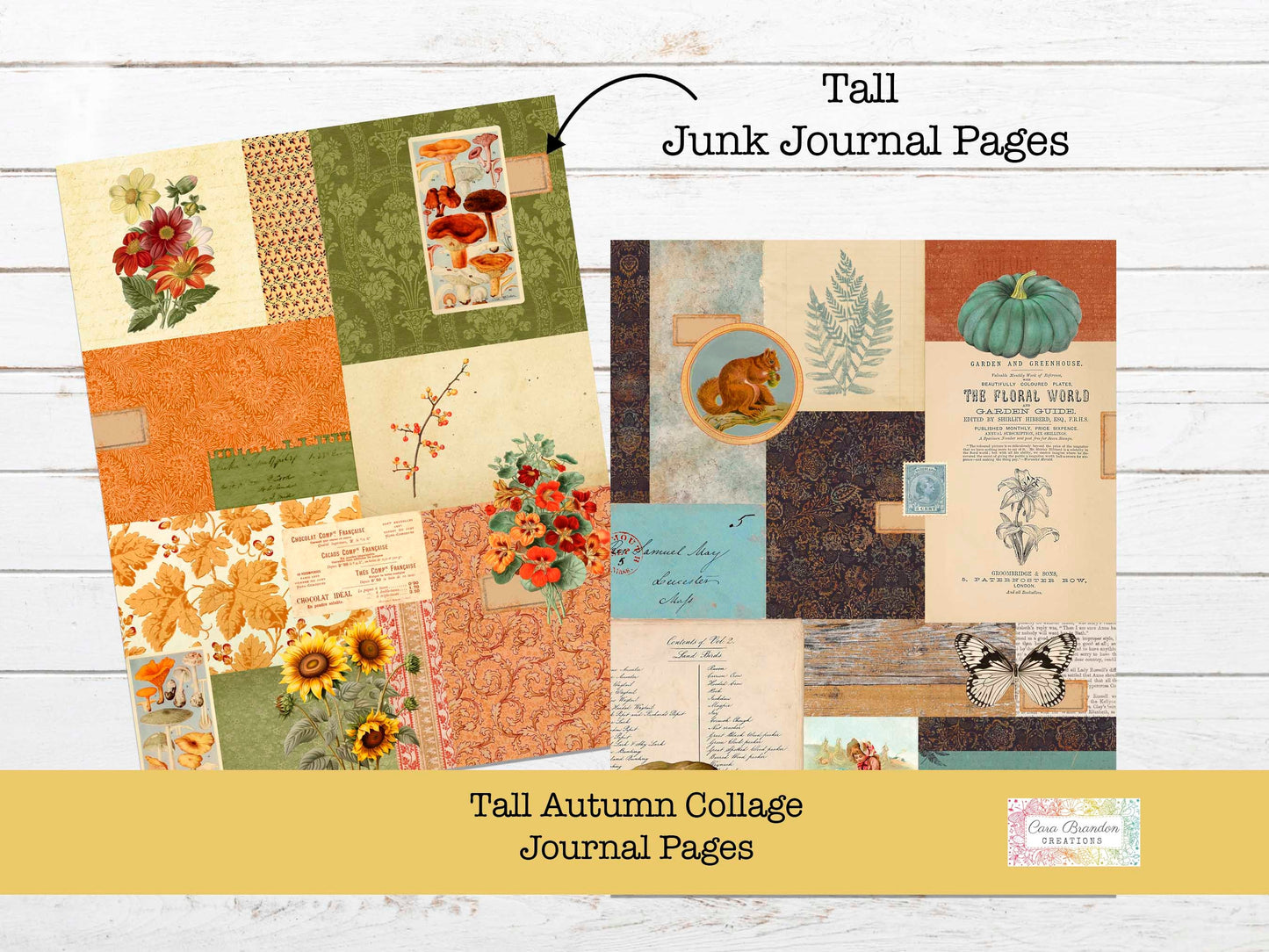 Tall Autumn Collage Pages