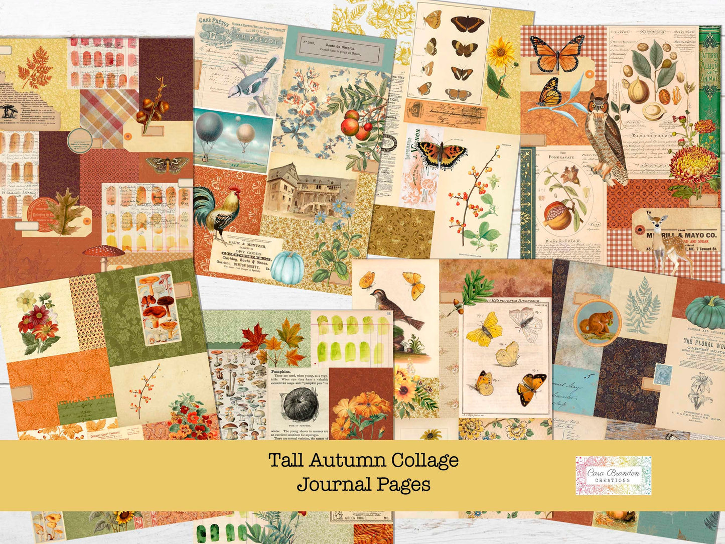 Tall Autumn Collage Pages