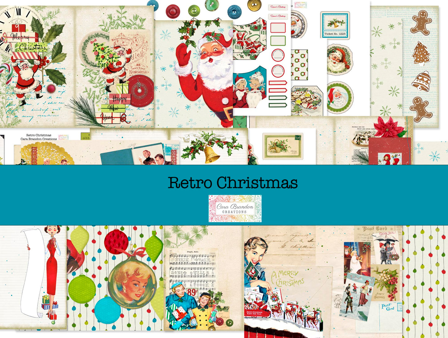 Retro Christmas Junk Journal Kit